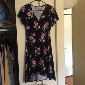 M Caution to the Wind Floral Wrap Dress